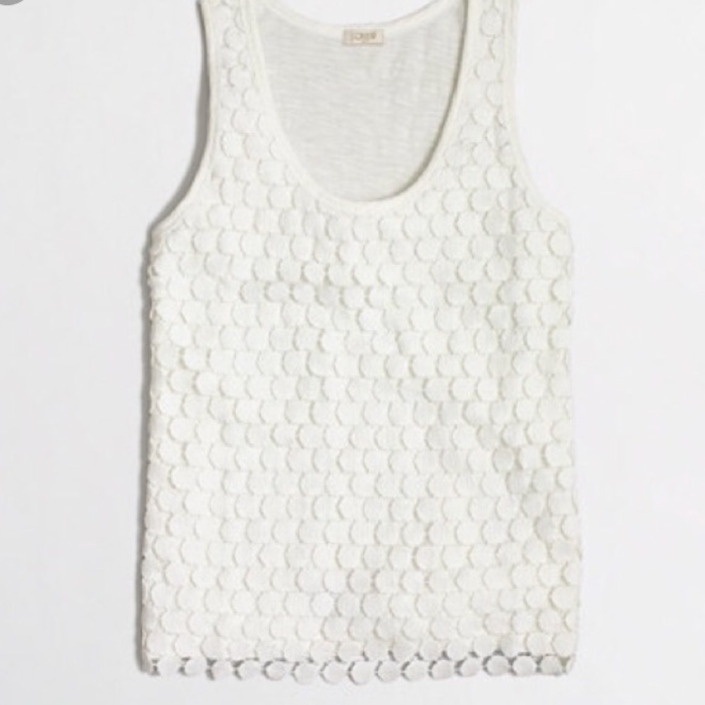 J.crew white floral tank top size extra small - Picture 2 of 7